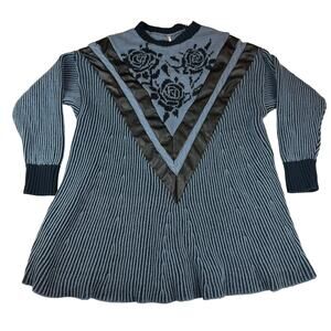 Free People Florence Sweater Mini Dress Blue - Small